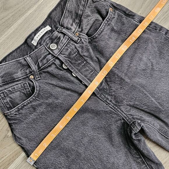 PACSUN Women's Grunge Ripped Distressed Black Grey Frayed Hem High Straight Jean - Picture 6 of 8